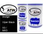 Preview: Dodge, Viper Black, X3 / MX3: 500ml Lackdose + 500ml Klarlack + 250ml Härter - Set, von ATW Autoteile West.